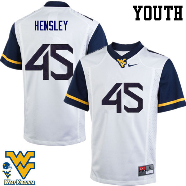 NCAA Youth Adam Hensley West Virginia Mountaineers White #45 Nike Stitched Football College Authentic Jersey JZ23X45FN
